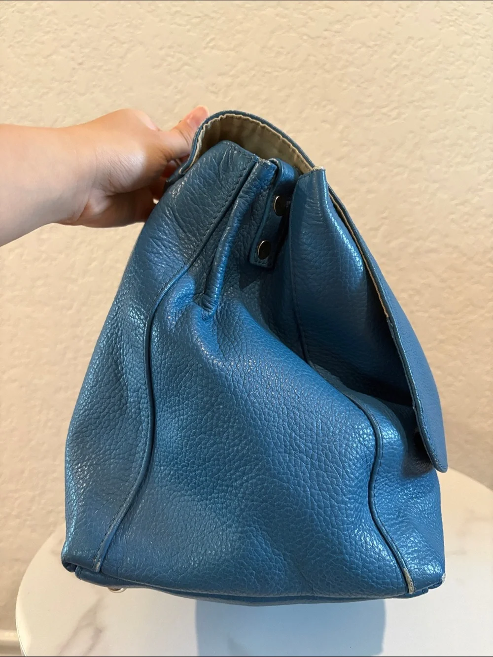 Zanellato Postina Leather Handbag Blue